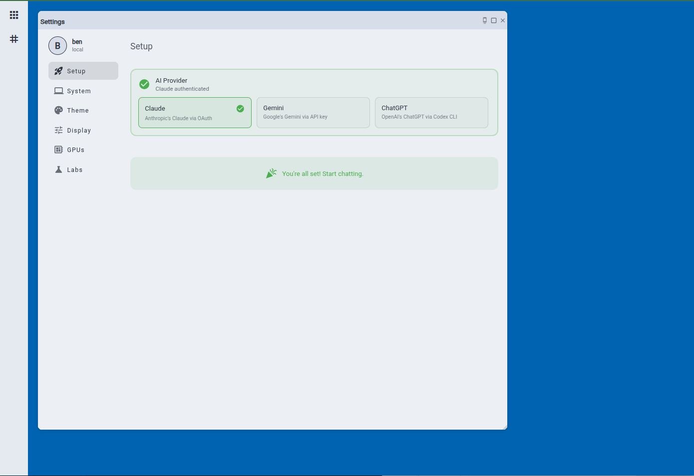 LIT Platform setup wizard — provider selection