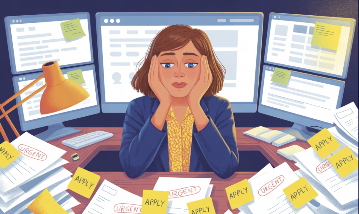 Marcus's chaotic recruiting workspace